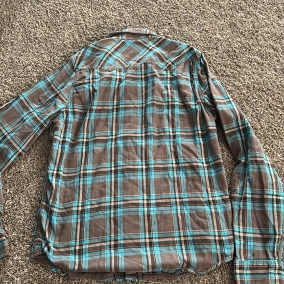 RUEHL No 925 XXL Blue Gray Plaid Flannel Shirt - Picture 7 of 8